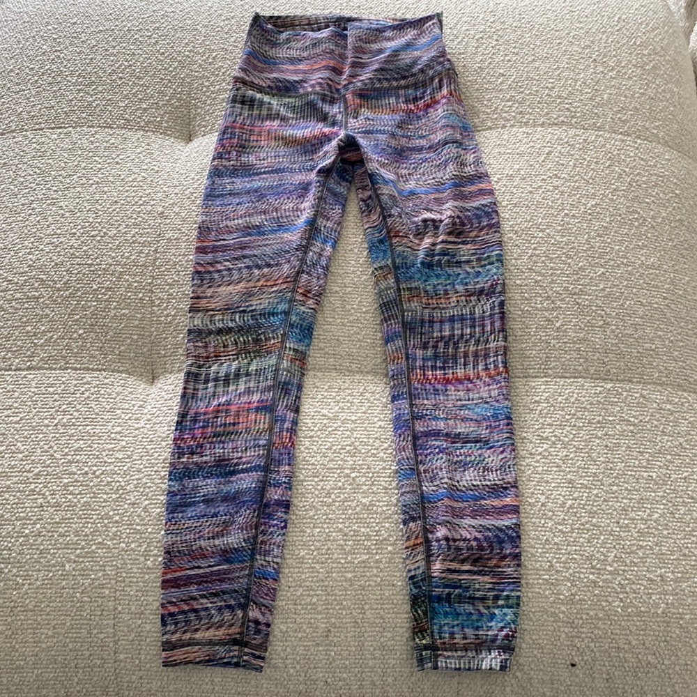 LULULEMON wunder train high rise multi color leggings